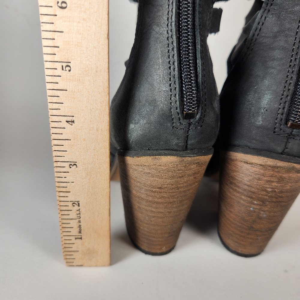 FREE PEOPLE Women's 7.5 EU 38 Hybrid Boot Black Leather Made Portugal Cage  Shoe - Picture 7 of 11